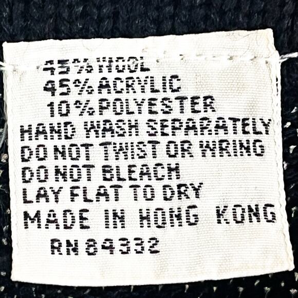 Fredrini Womens Vintage Wool Blend Tunic Length Sweater - Black Gold, Size L - Picture 6 of 7